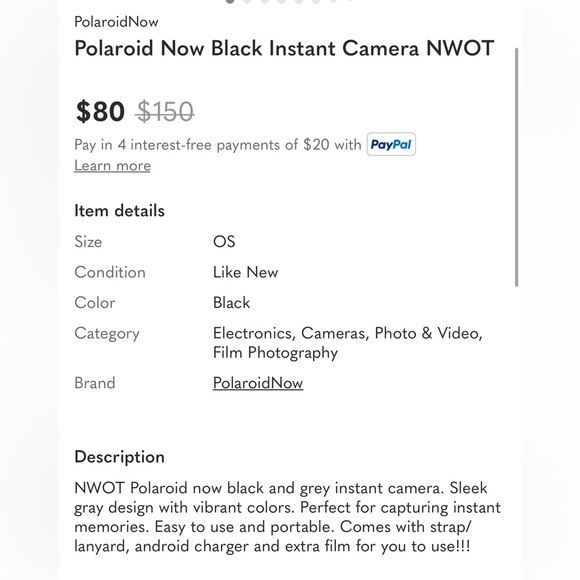 Polaroid Now Black Instant Camera NWOT - Picture 11 of 11